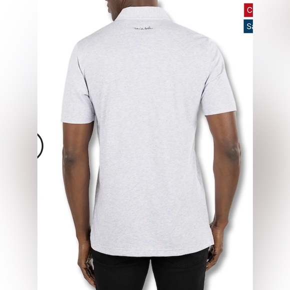 Travis Mathew Wildwood Golf‎ Polo Cotton Striped Heather Light Gray Preppy - Picture 2 of 10